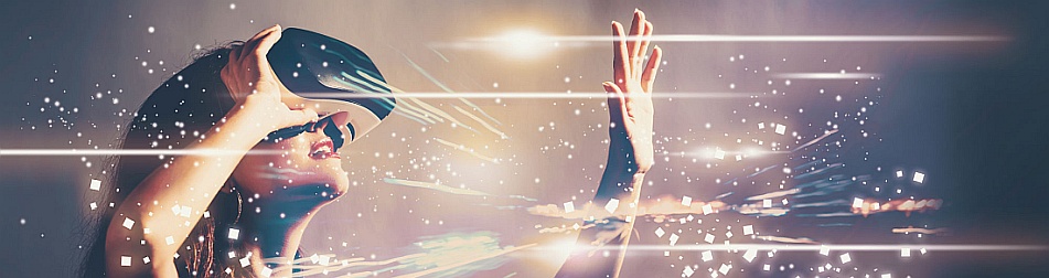 Woman with VR goggles